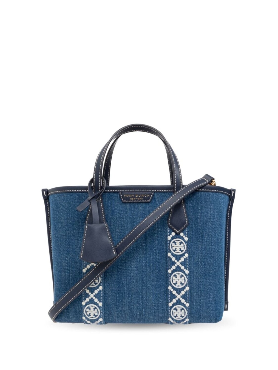 

Tory Burch джинсовая сумка-тоут с логотипом, синий