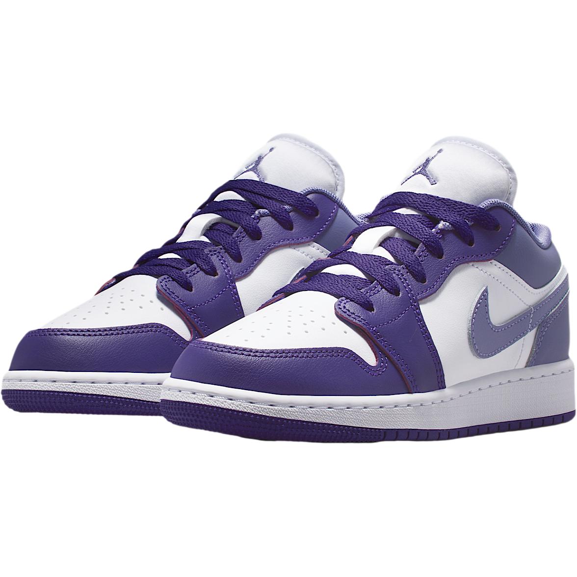 Jordan Air 1 дышащие низкие детские скейтбординг кроссовки Palace Purple для подростков — фото 3