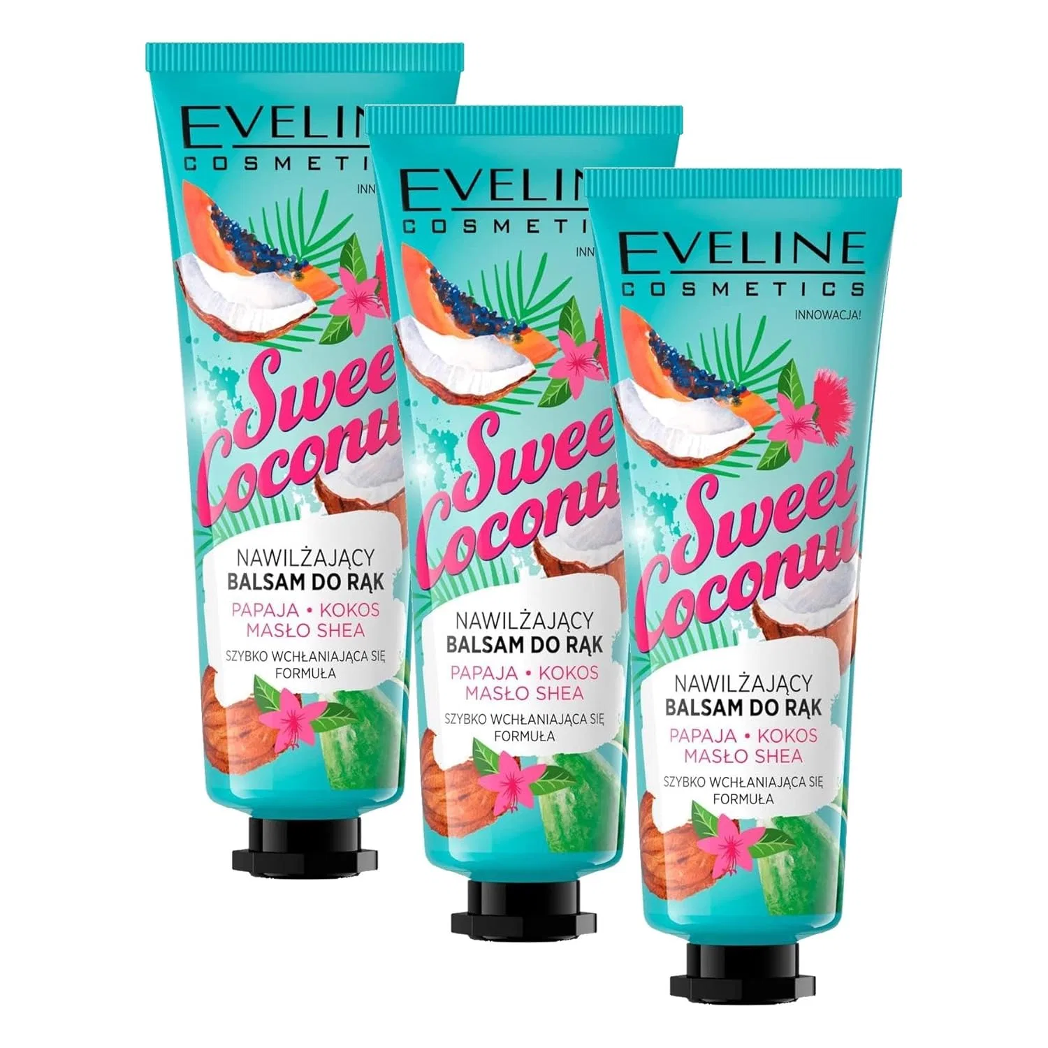 Увлажняющий бальзам для рук Eveline Cosmetics Sweet Coconut с маслом ши и папайи, 50 мл Eveline Cosmetics