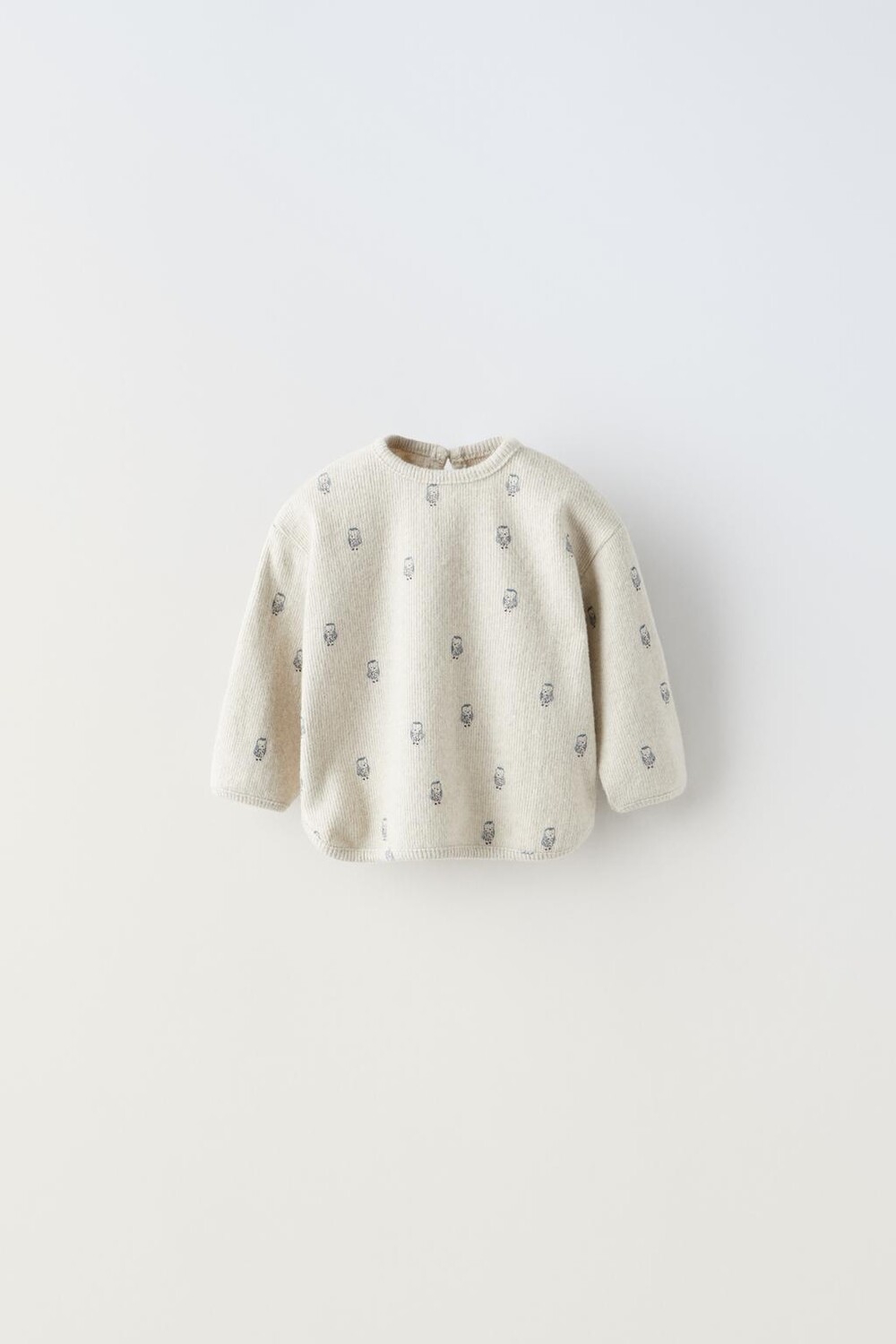 

Футболка soft touch с совой ZARA, серый мергель