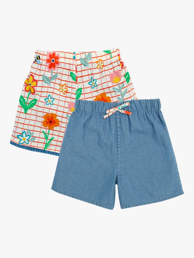 

Детские реверсивные шорты Marigold из органического хлопка Frugi, Paint A Floral/Denim