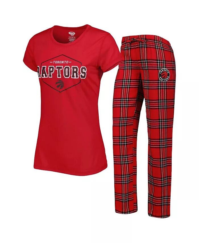 

Женская красно-черная футболка со значком Toronto Raptors и пижамные штаны для сна Concepts Sport, красный