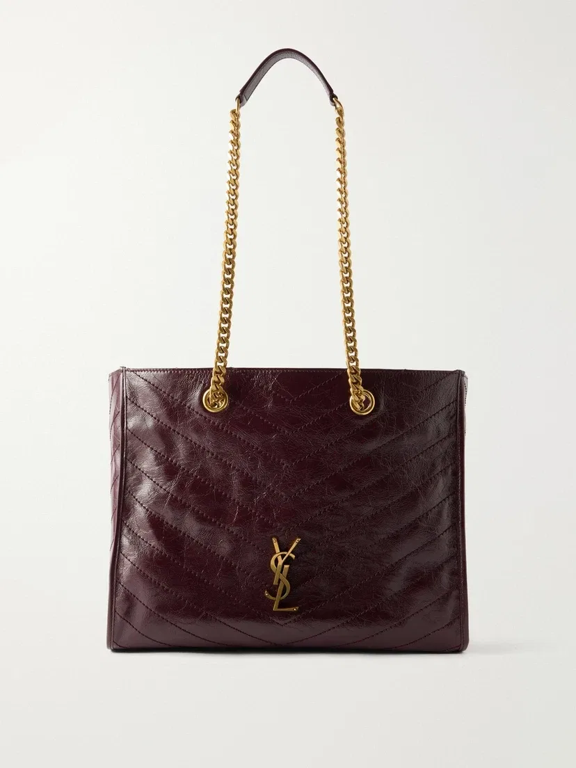 Niki маленькая сумка из мятой кожи SAINT LAURENT, бордовый