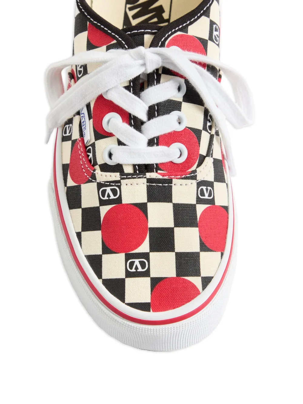 Кроссовки в клетку из коллаборации с Vans VALENTINO GARAVANI, нейтральный — фото 4