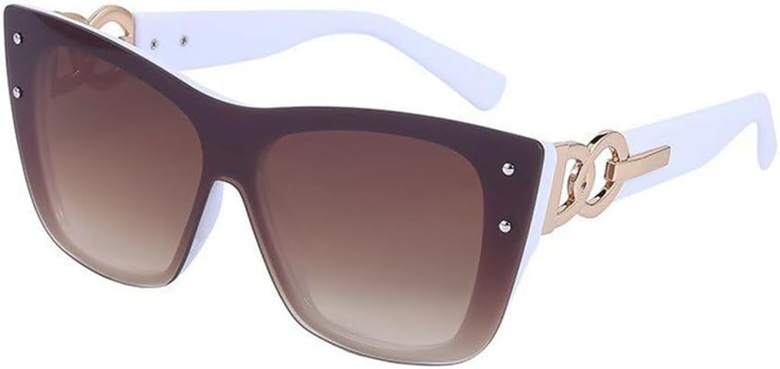 

Женские солнцезащитные очки «кошачий глаз» без оправы, роскошные модные солнцезащитные очки «кошачий глаз» для женщин, большие солнцезащитные очки без оправы для женщин TYUVIVO, C2whitebrown