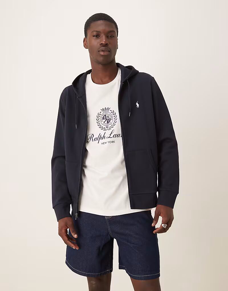 

Polo Ralph Lauren Double Knit Hoodie Zip Up в цвете Navy