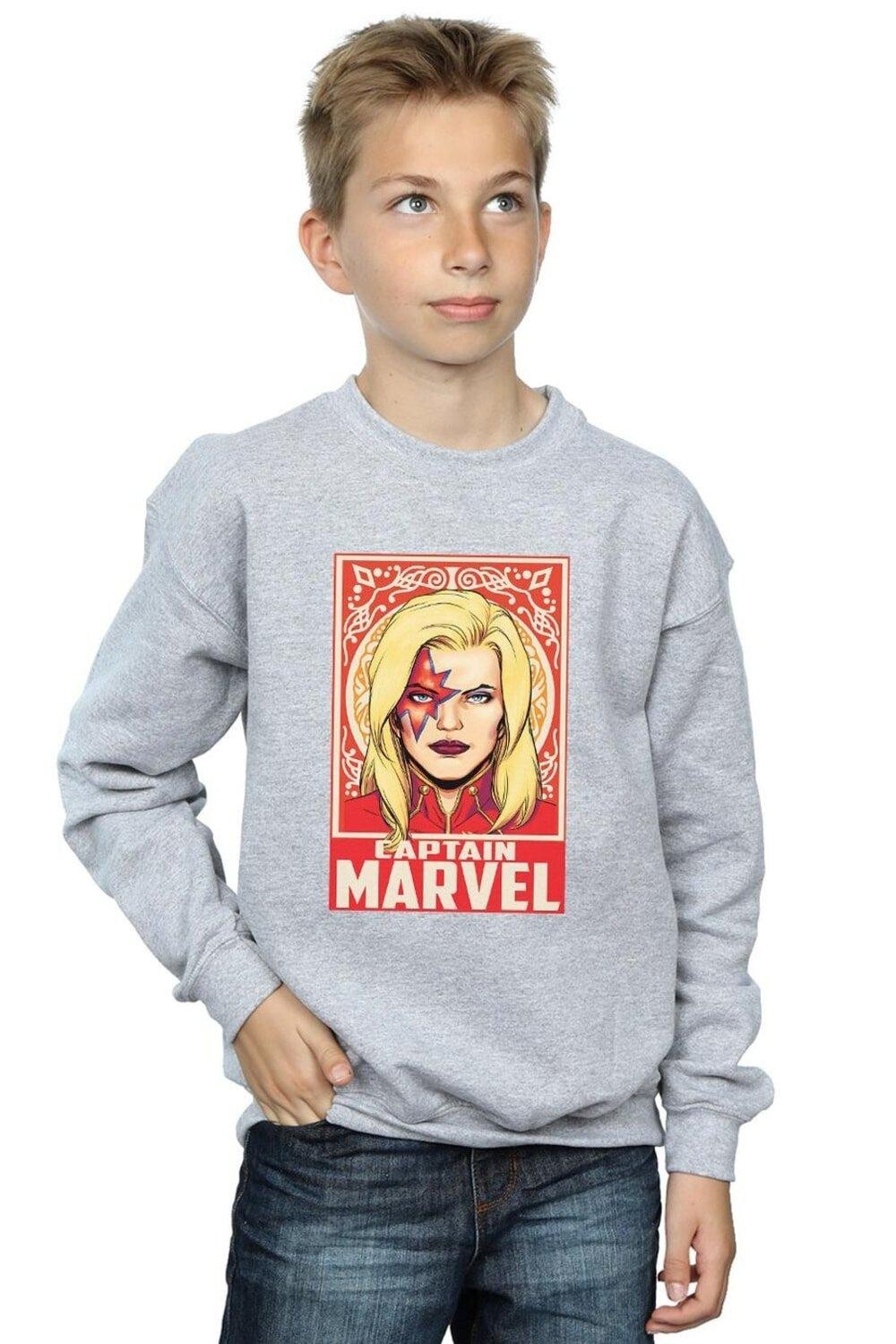 

Толстовка с орнаментом «Капитан» Marvel, серый