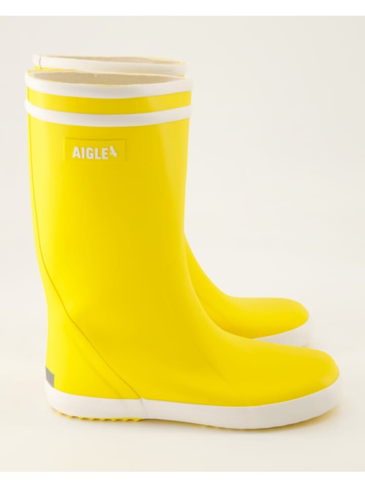 Женские резиновые сапоги Aigle высокие с логотипом, желтый