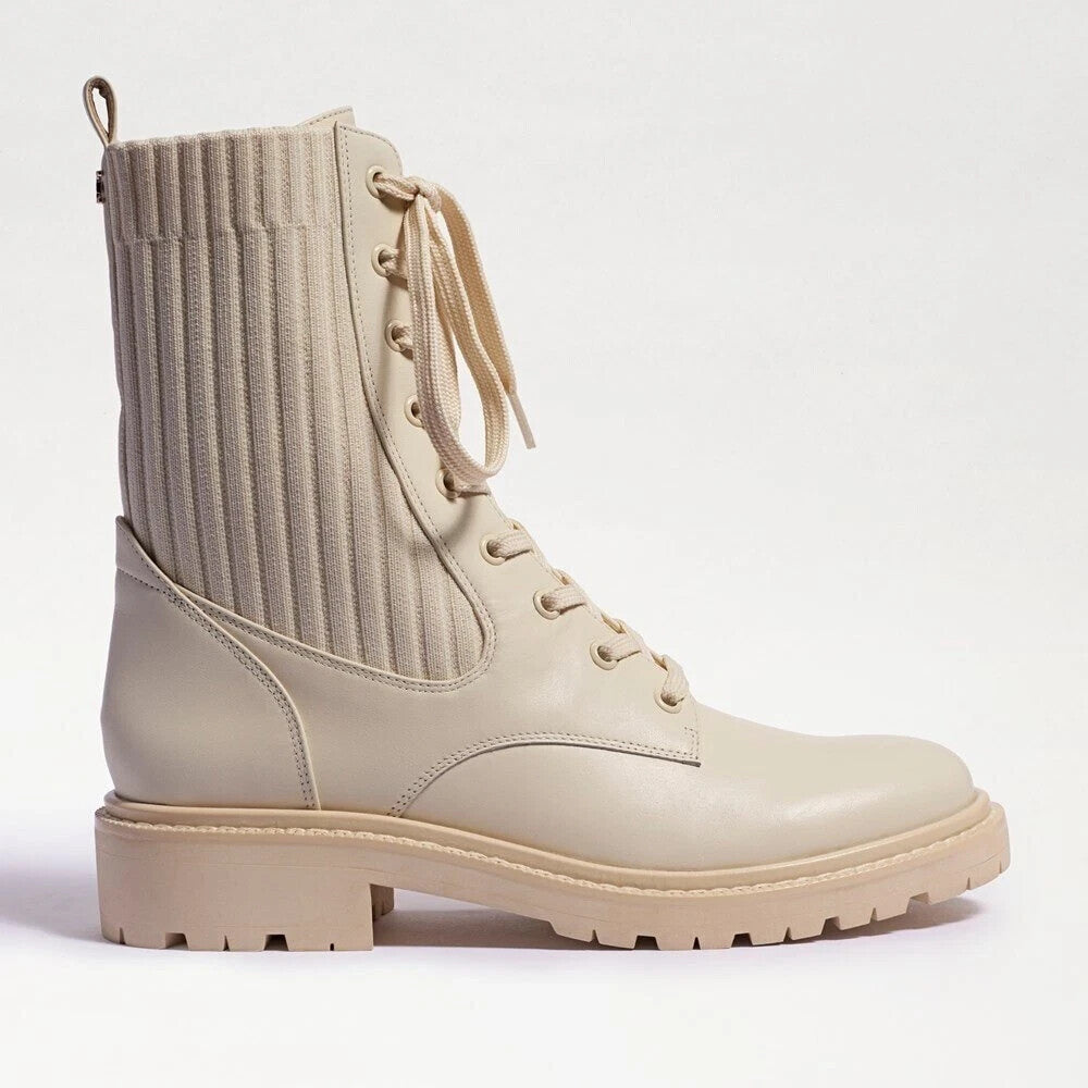 Сапоги-гриндерсы Sam Edelman Lydell женские из слоновой кости кожи с круглым носком — фото 2