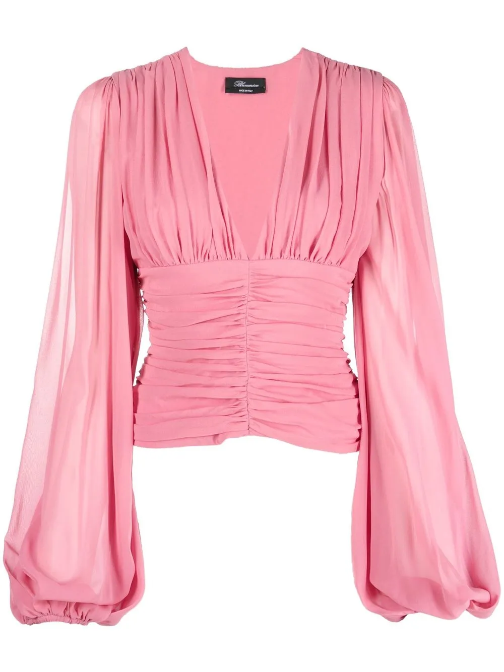 

Шелковая блузка со сборками BLUMARINE, розовый