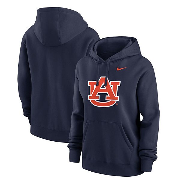 Толстовка с капюшоном Women's navy auburn tigers wordmark club fleece Nike