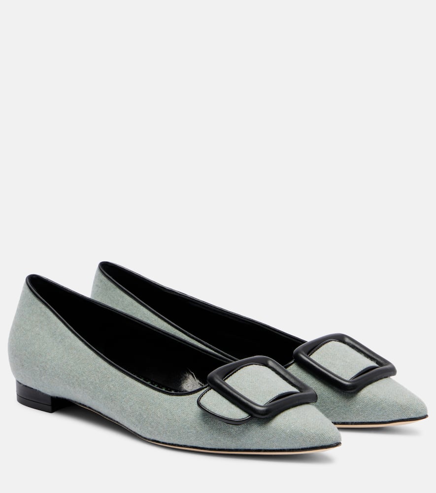 Майсейл балетки на пряжке Manolo Blahnik, Mgrn 3107/Blck 0015