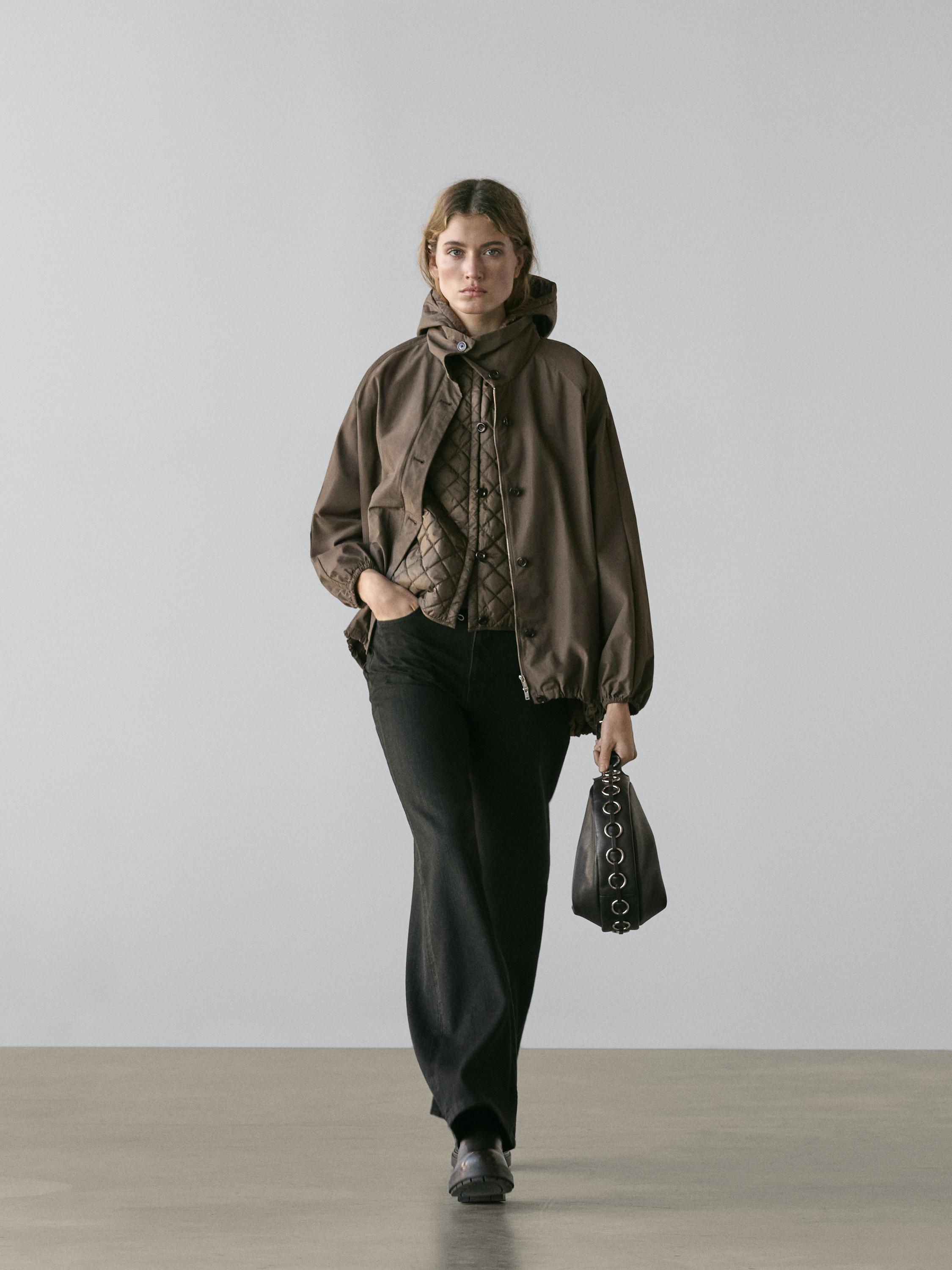 

Парка с объемными деталями Massimo Dutti, brown