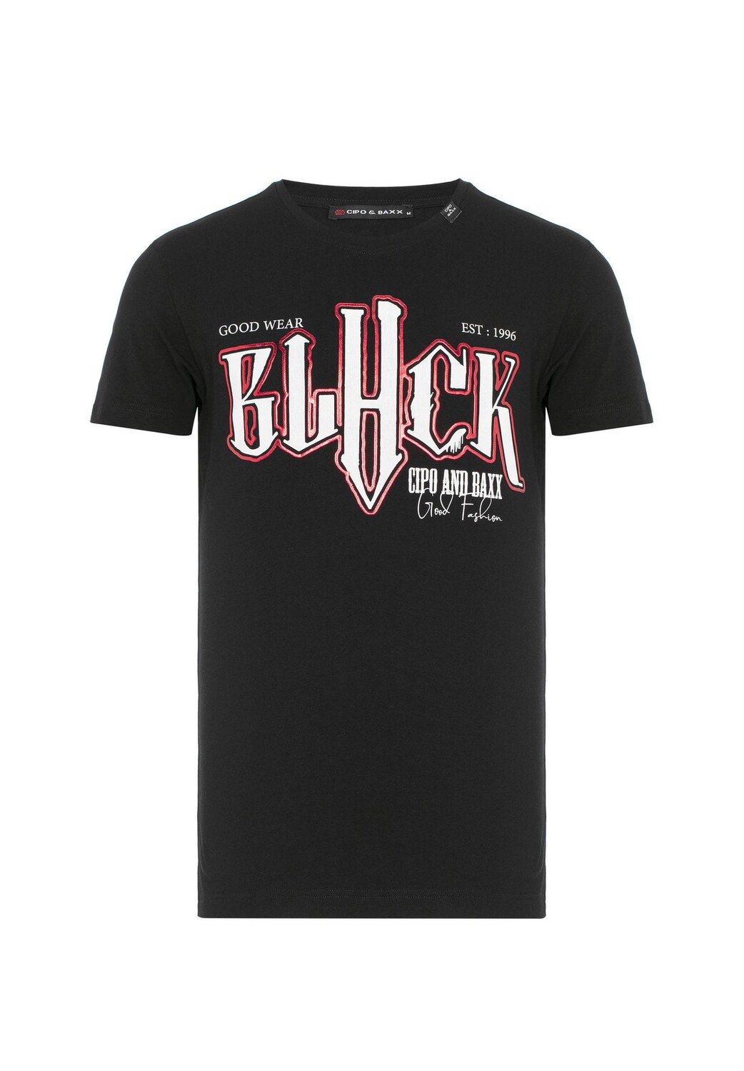 

Футболка с эффектным принтом спереди CIPO & BAXX, черный