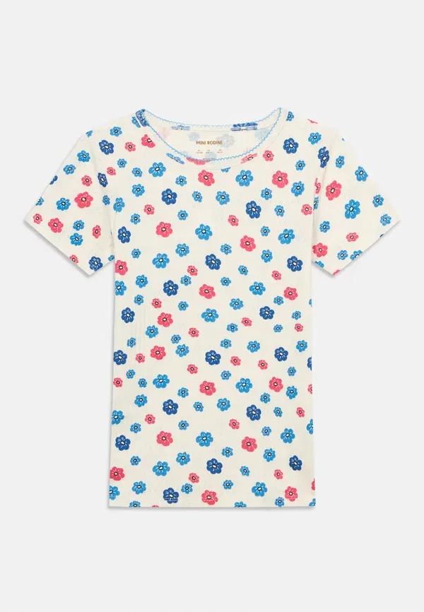 Футболка с принтом Flowers edge tee Mini Rodini, разноцветный