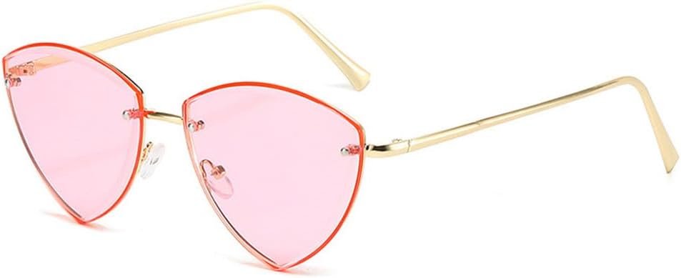 

Солнцезащитные очки UV400 с защитой от УФ-излучения — без оправы, в стиле «кошачий глаз», в ярких расцветках, подходят для женщин и мужчин, для бега и занятий спортом на открытом воздухе generic, Gold-pink