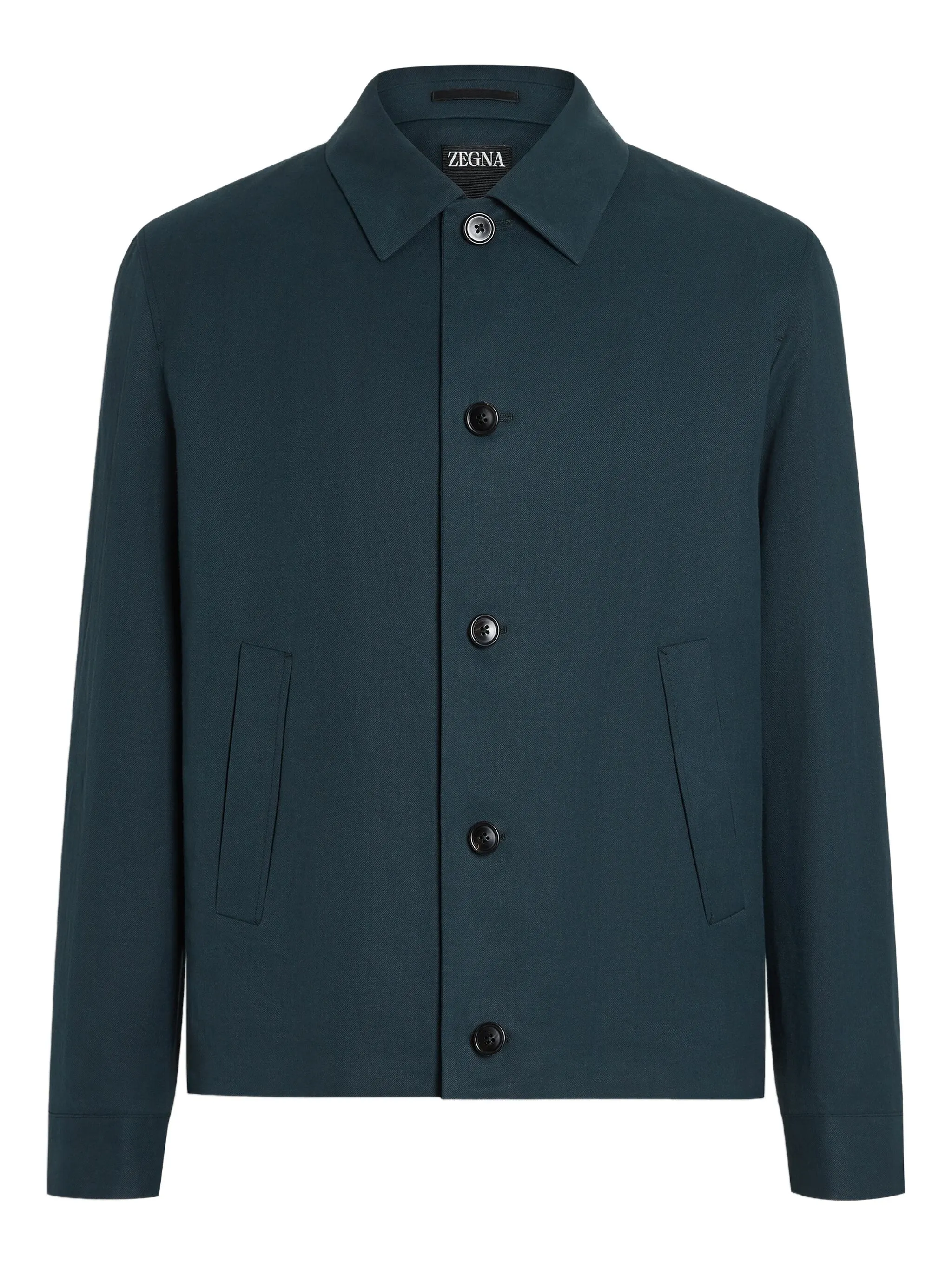 

Льняной пиджак на пуговицах Zegna, синий