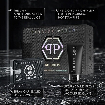 Мужской набор Philipp Plein Ace of Plein с парфюмерной водой No Limits 50 мл и ароматом после бритья 50 мл с восточными и древесными нотами — фото 3