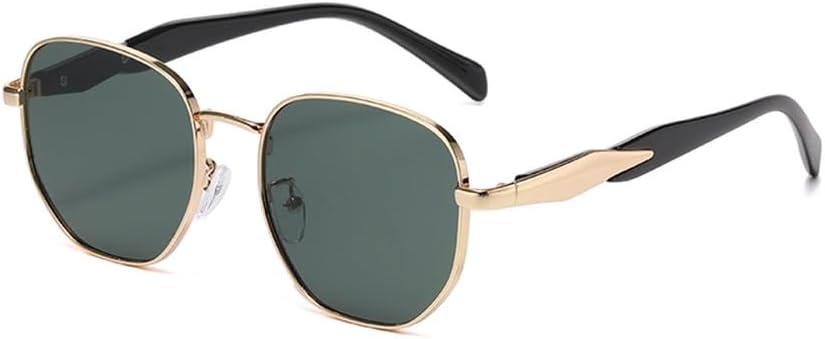 

Солнцезащитные очки для уличной фотографии для женщин, металлическая модная оправа с защитой от УФ-излучения, ретро-стиль, круглая оправа, модные, персонализированные, для автомобиля HYYZZC, Green