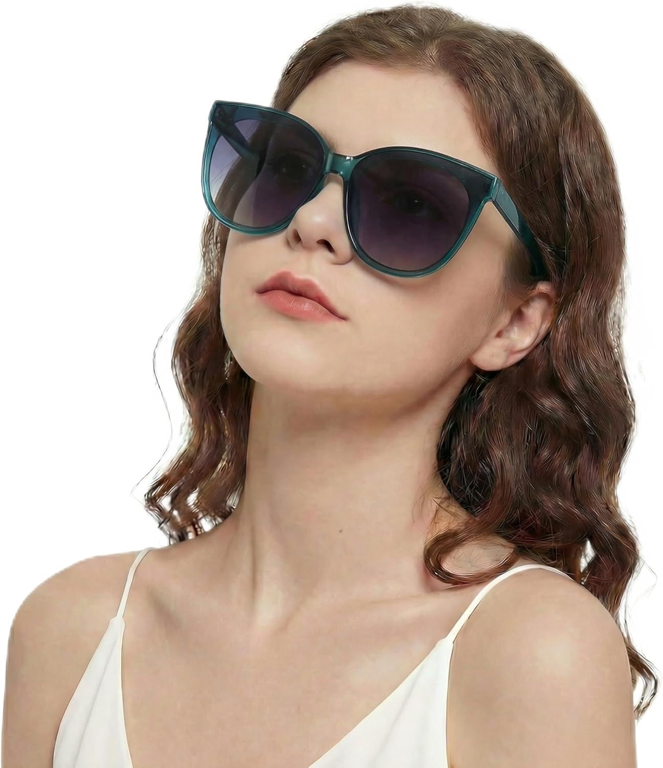 

Женские солнцезащитные очки LVIOE, поляризованные, UV400, оправа «кошачий глаз» ретро, цвет A23 Transparent Green Frame/Gradient Grey Lens, для вождения и активного отдыха