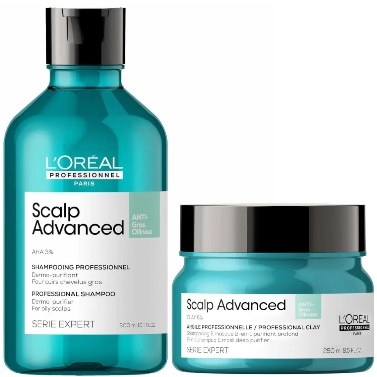 

Serié Expert Scalp Advanced Против жирности волос, шампунь и маска-дуэт L'Oréal Professionnel