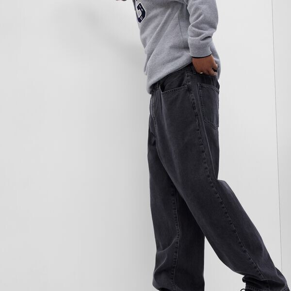 

Джинсы baggy-fit со средней посадкой на талии Gap, черный