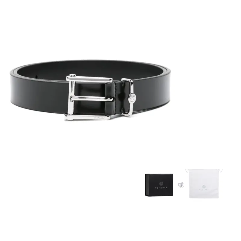 

VERSACE Ремень с пряжкой с логотипом, Black