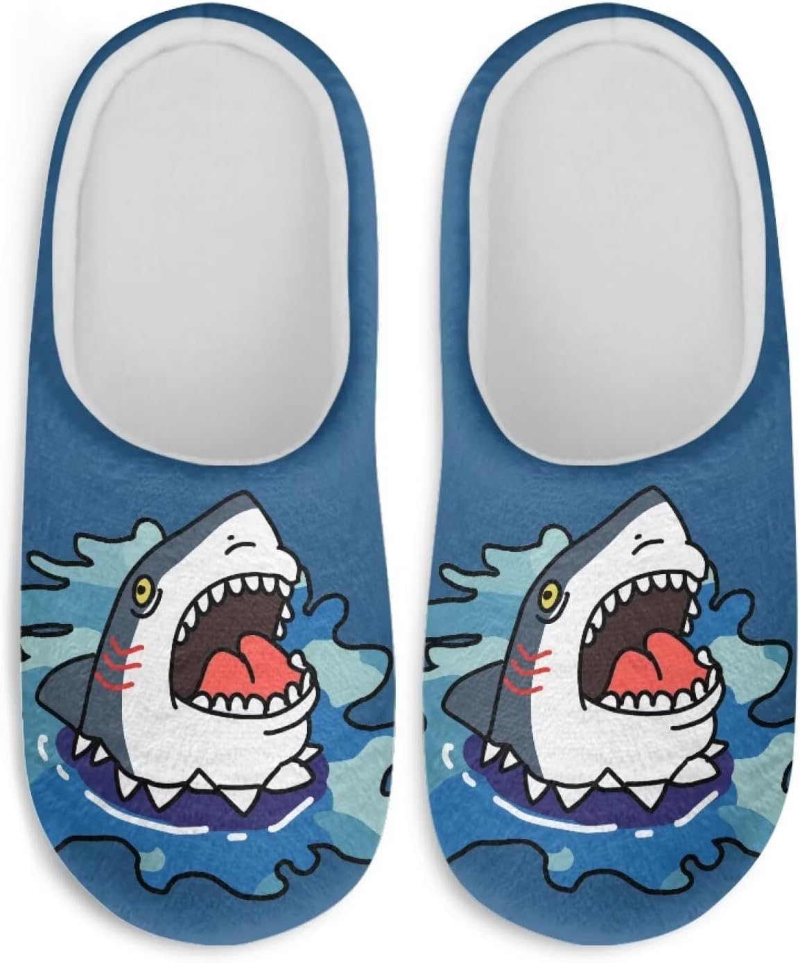 

Домашние тапочки Yuolagixn Plus для мужчин, теплые флисовые тапочки для дома, удобные мягкие домашние обувь, размер 3-12, Shark