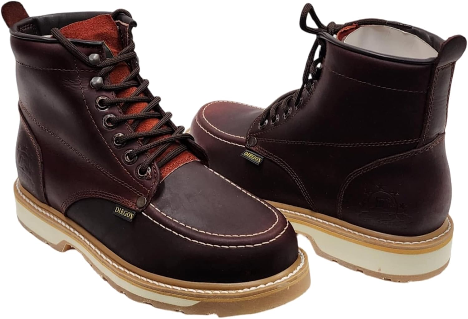 

Ботинки Dona Michi MENS SAFETY, с круглым носком, для работы, шнуровка, легкие, винный