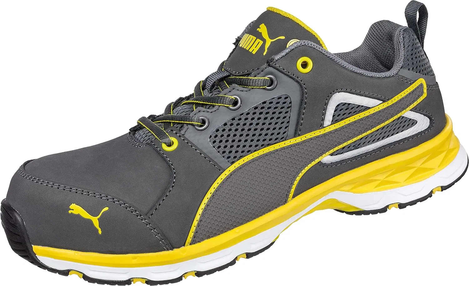 Рабочие кроссовки PUMA Safety Pace 2.0 желтого цвета, низкие, S1P, ESD, HRO, SRC, с защитным колпачком из стекловолокна, дышащие, без металла, мужские