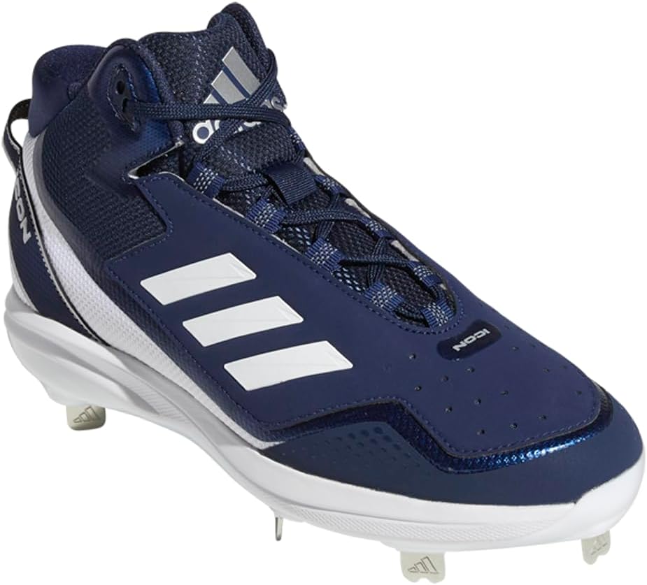 Бейсбольные кроссовки Adidas Icon 7 Mid для мужчин, синий/белый/металлик — фото 3