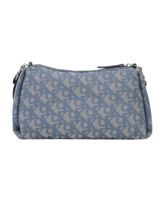 

Синяя жаккардовая сумка через плечо с монограммой. Calvin Klein, синий