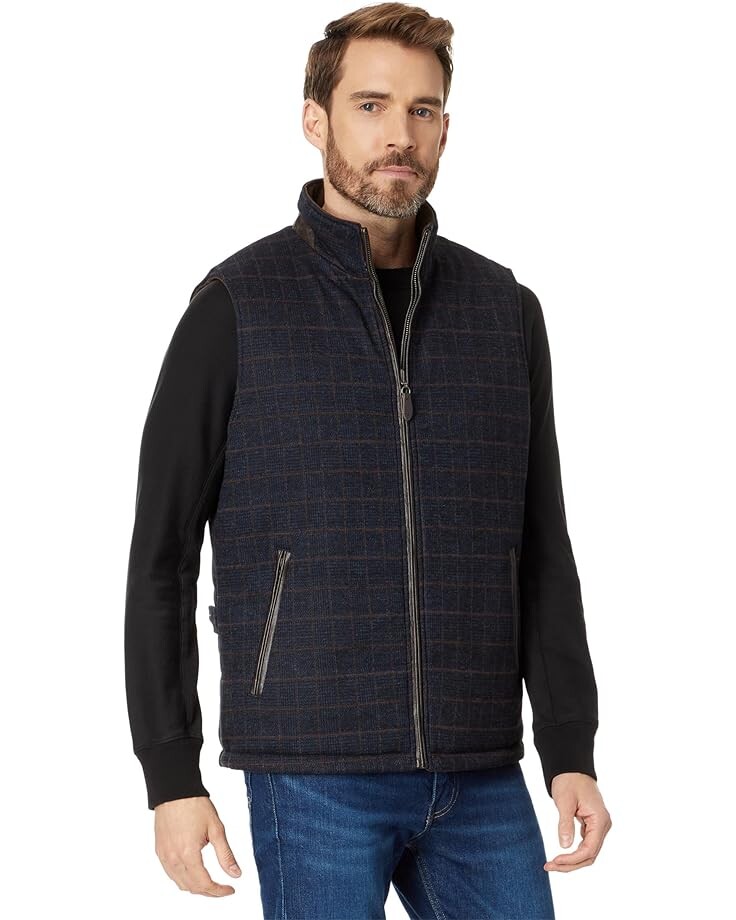 

Утепленный жилет Johnston & Murphy Reversible, цвет Navy Plaid/Brown