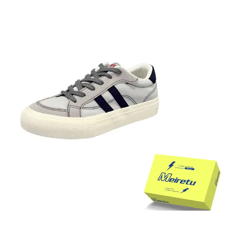 

Meiretu Антискользящие износостойкие низкие скейтерские кроссовки мужские серые, цвет Gray