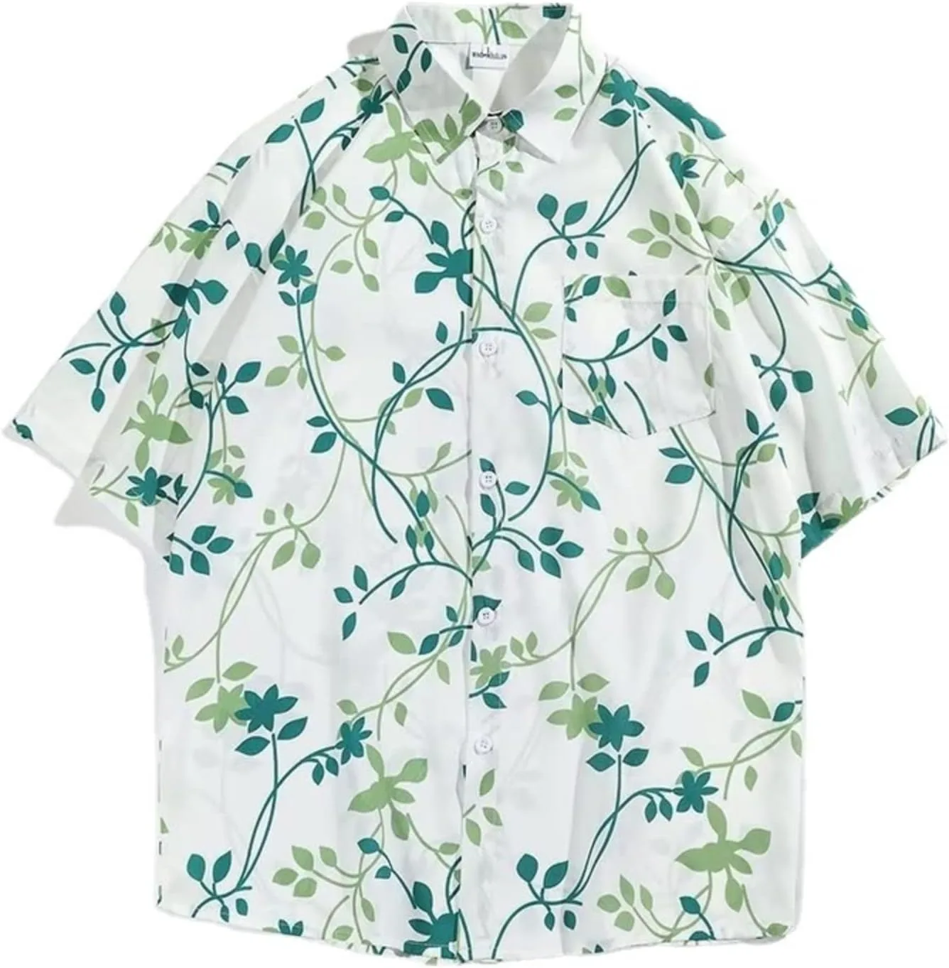 

Мужская гавайская футболка с тропическим цветочным принтом HNERUE