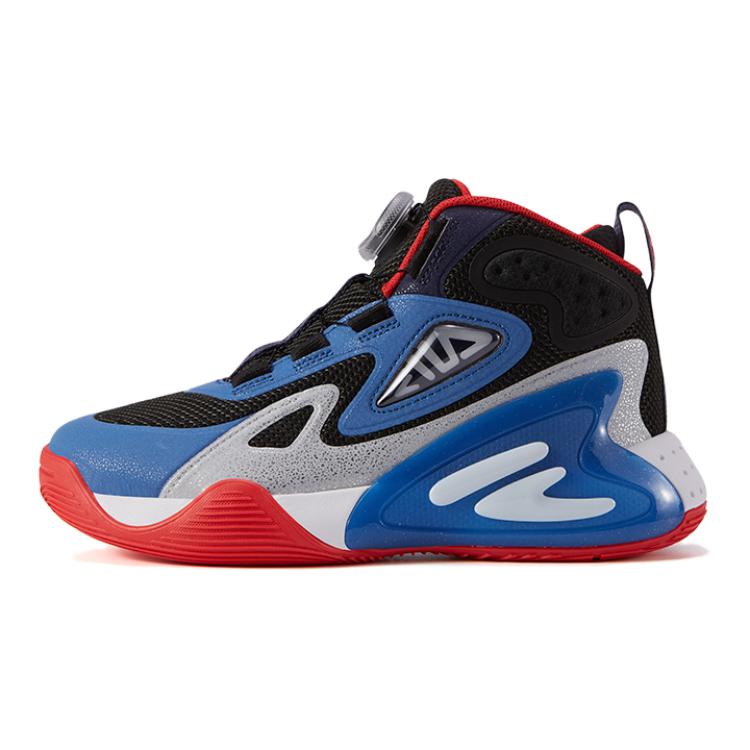 

FILA KIDS Детские баскетбольные кроссовки Mid Top Black Blue с технологией BOA, устойчивые к истиранию и обеспечивающие поддержку