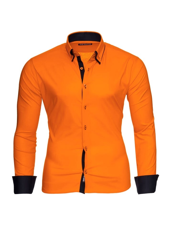 

Рубашка RESLAD Hemd Alabama Kontrast, цвет orange-schwarz