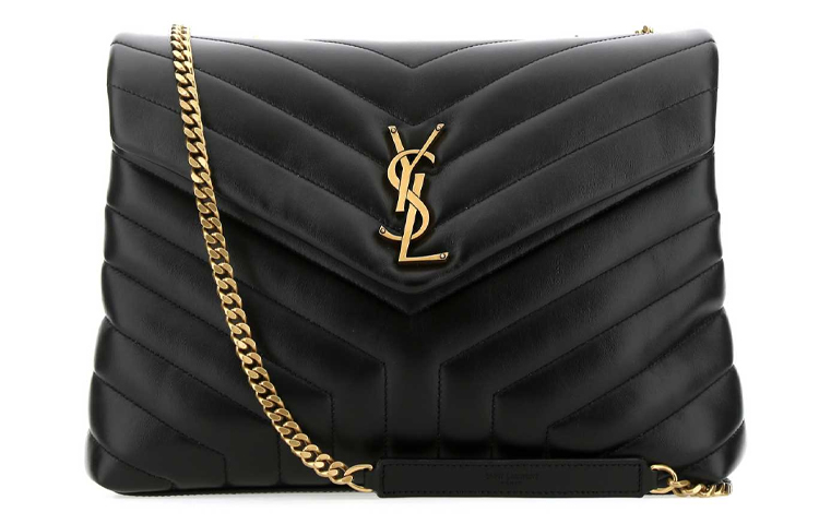

SAINT LAURENT Сумка Loulou Matelasse Y Leather, золотистый оттенок, средний черный
