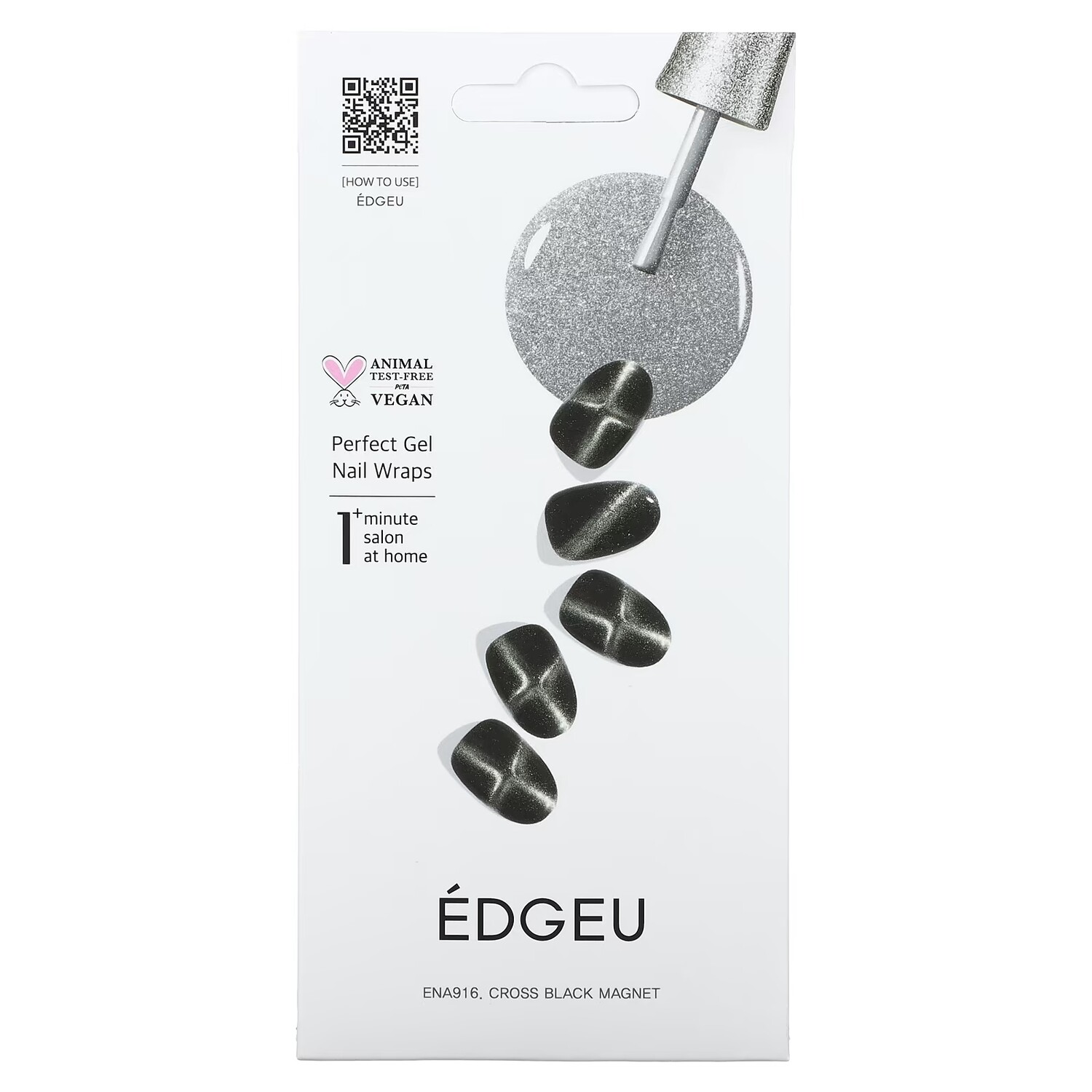 

Гелевые обертывания для ногтей Edgeu Perfect ENA916 Cross Black Magnet