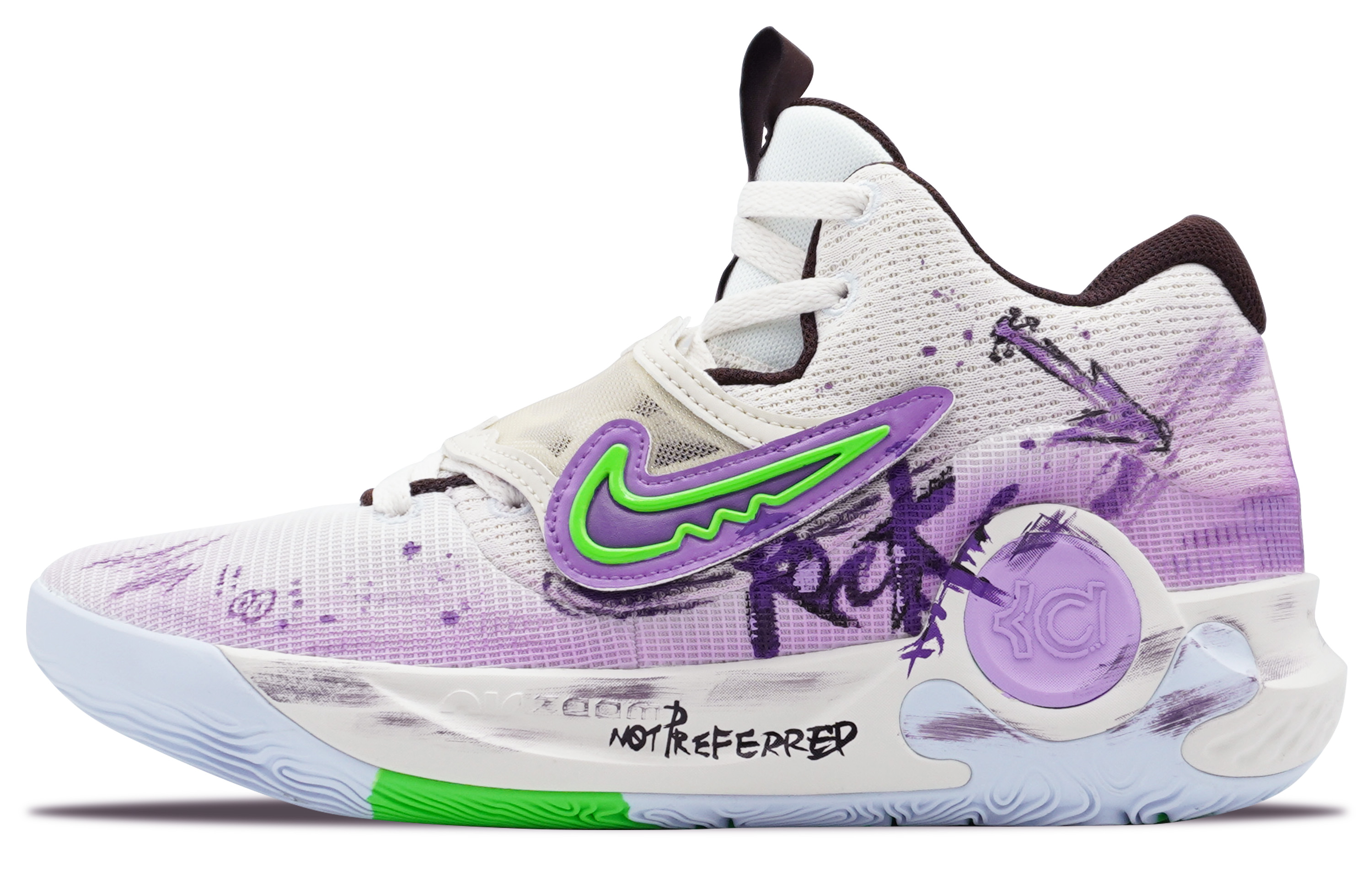 

Nike Баскетбольные кроссовки KD Trey 5 X Cushioning с низким верхом, влагоотводящие, мужские, белые, фиолетовые