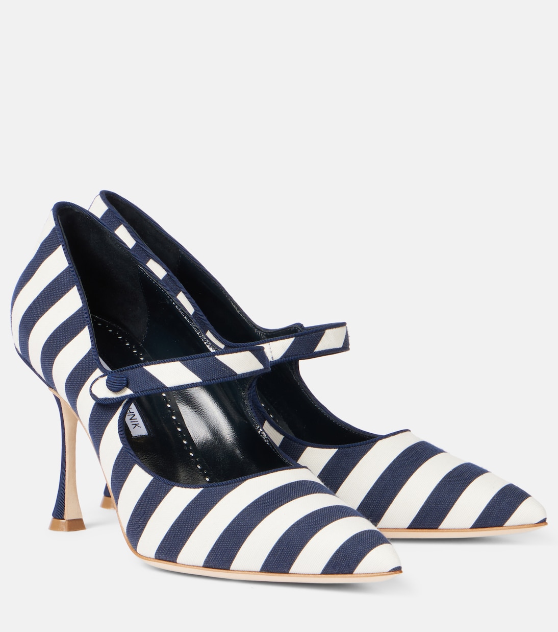 Капри 90 полосатые туфли Mary Jane Manolo Blahnik, 970G Ywov