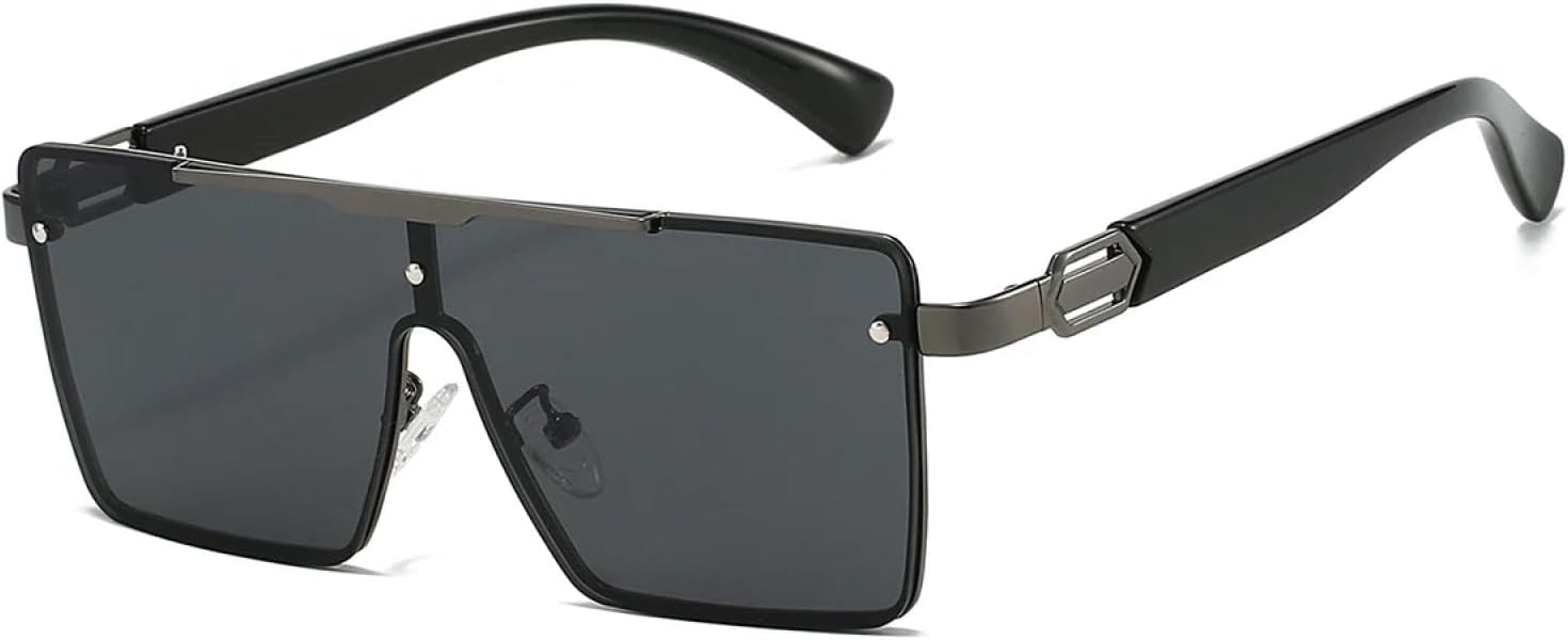 

Большие солнцезащитные очки для женщин, модные градиентные многоцветные очки для активного отдыха, стильные повседневные солнцезащитные очки для женщин TKKTLLT, Gun Grey-black