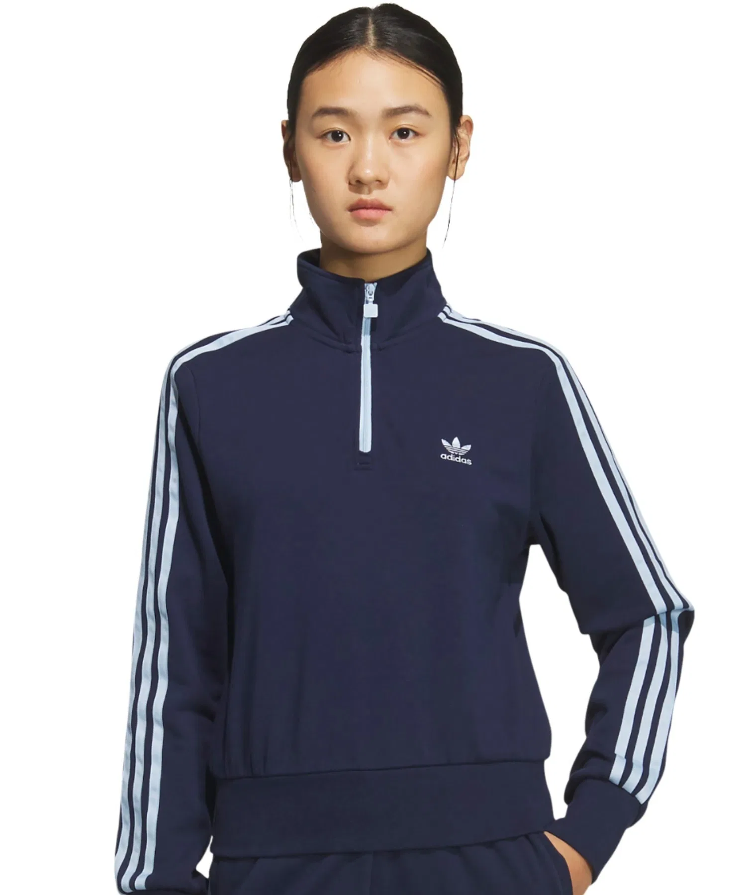 Укороченная толстовка adidas с молнией до середины груди / Adidas Crop Half-Zip Sweatshirt
