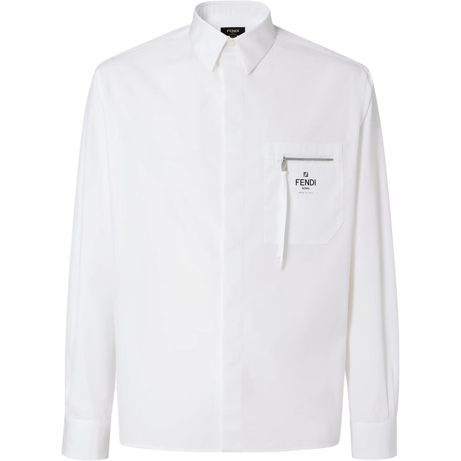 

Футболка с принтом логотипа и карманом на молнии FENDI, белый