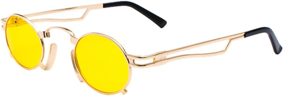 

Солнцезащитные очки MUTYNE, маленькие овальные, в стиле стимпанк, мужские, с круглой металлической оправой, золотистые, черные, красные, мужские, женские, унисекс, UV400, Clear Yellow