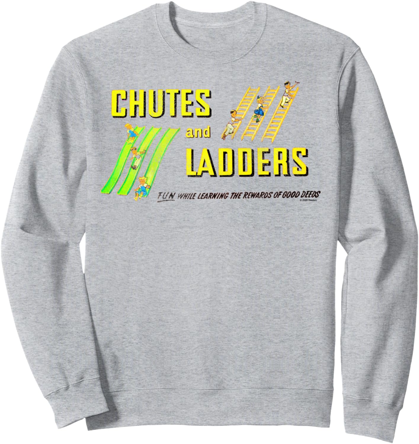 

Классическая толстовка с логотипом игры «Змейки и лестницы» Chutes And Ladders, серый