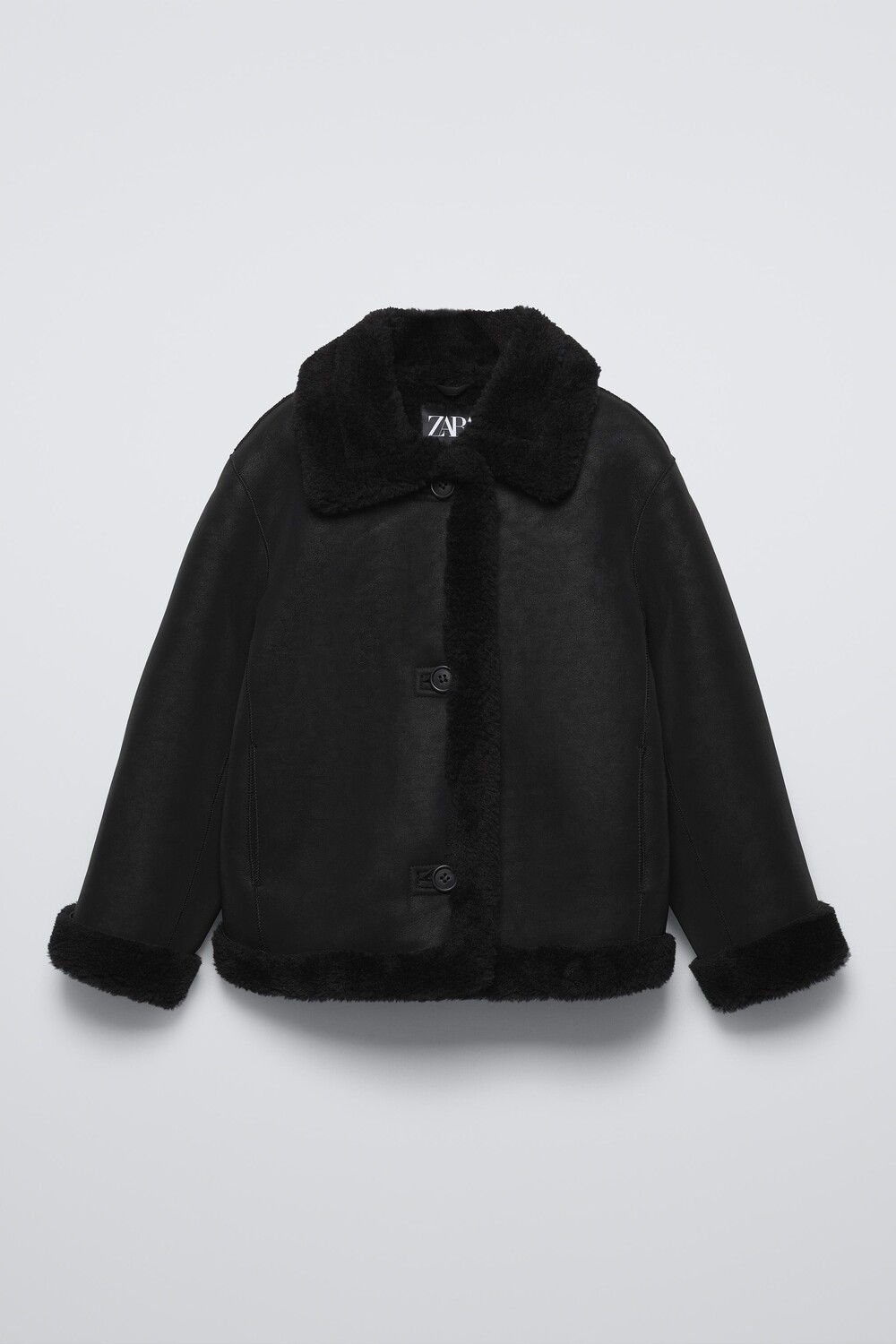 

Пальто двухстороннее ZARA, черный