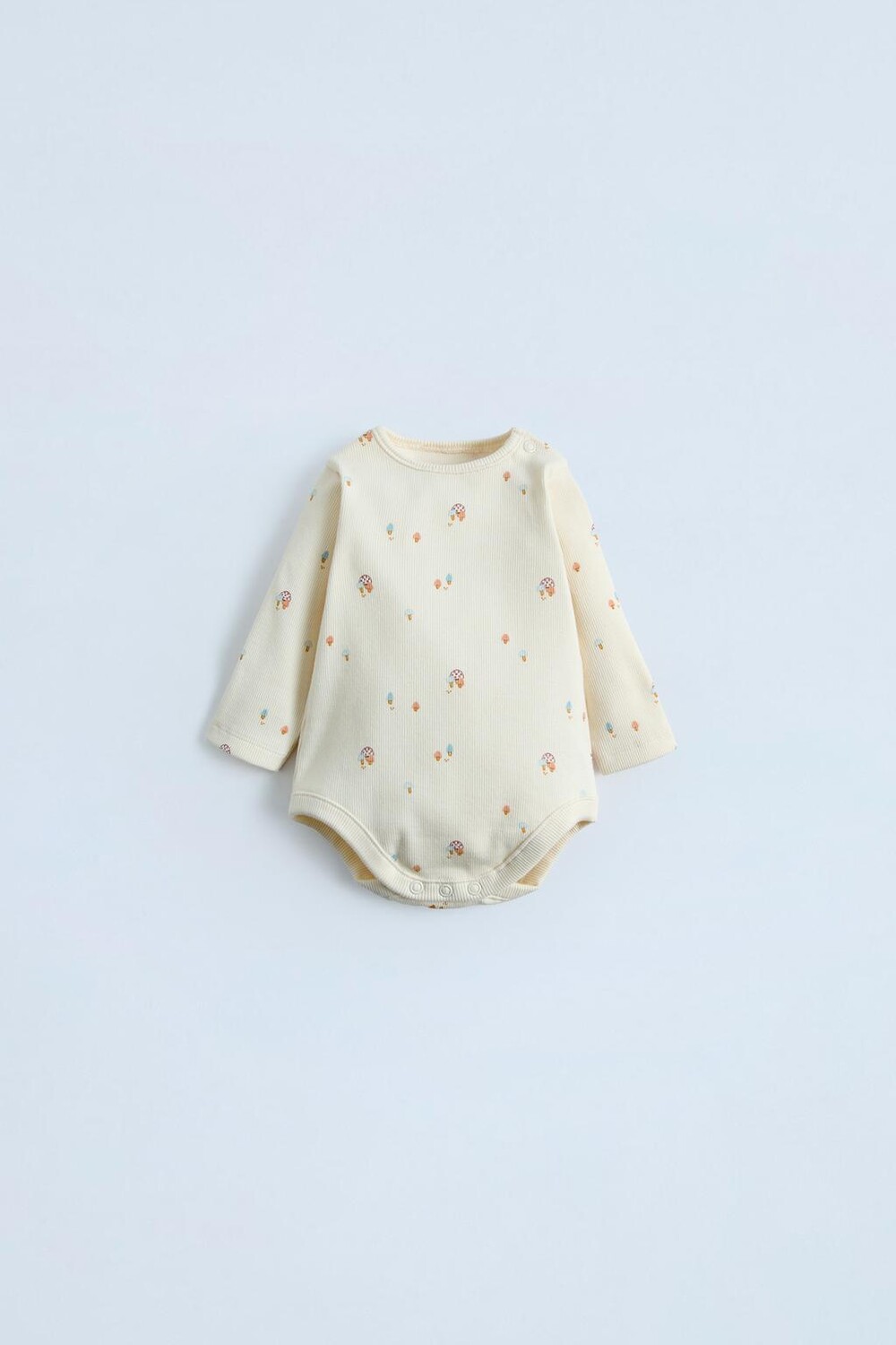 

Боди с грибными ребрами ZARA, экрю