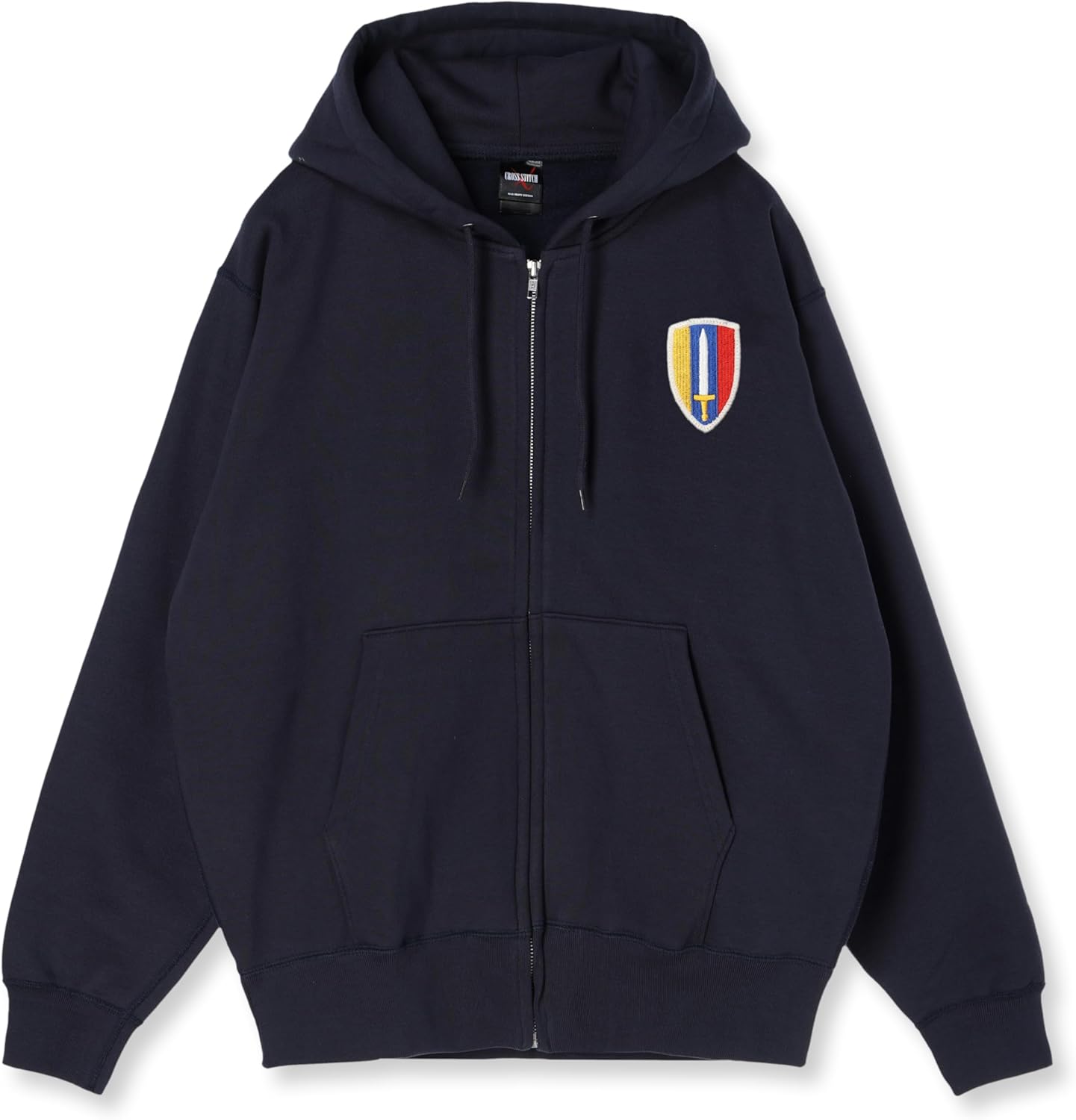 

Толстовка с капюшоном в стиле F, нашивка с гербом армии США, на флисовой подкладке, на молнии, темно-синяя F-Style