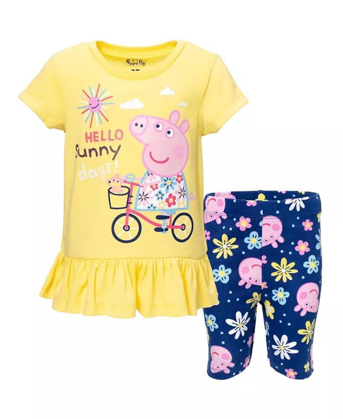 

Комплект из футболки с баской и шорт Peppa Pig, желтый